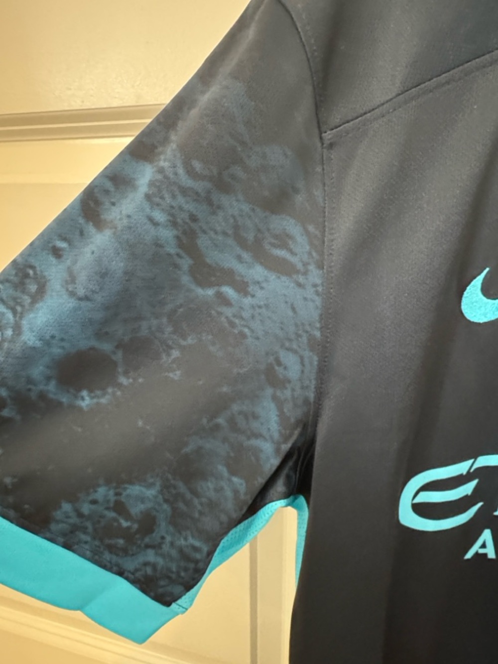 Nike Manchester City Etihad Futbol/ Soccer Away Jersey - Navy & Teal - Picture 4 of 10